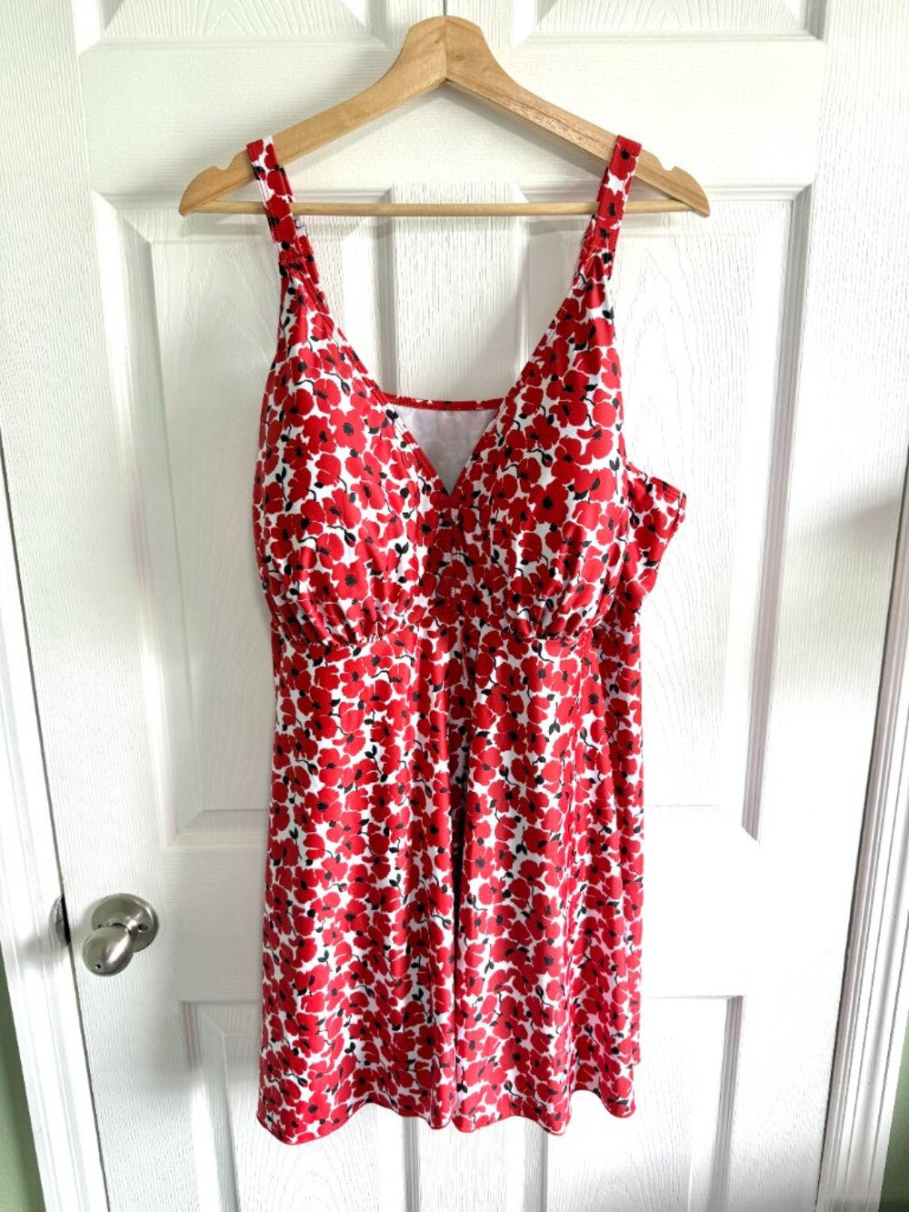 PERONA Women's Swimdress Plus Size One Piece Swimsuit Floral Print Size 26w